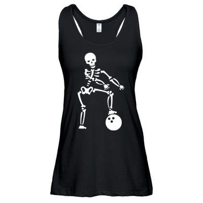 Bowling Ball Floss like A Boss Skeleton Ladies Essential Flowy Tank