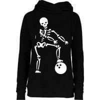 Bowling Ball Floss like A Boss Skeleton Womens Funnel Neck Pullover Hood