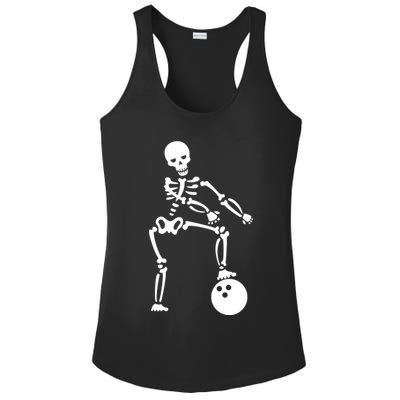 Bowling Ball Floss like A Boss Skeleton Ladies PosiCharge Competitor Racerback Tank