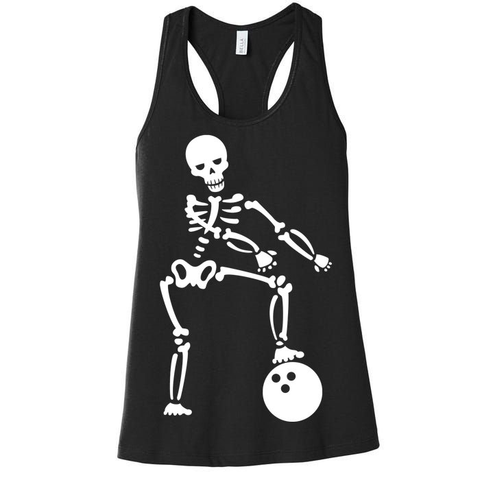 Bowling Ball Floss like A Boss Skeleton Women's Racerback Tank