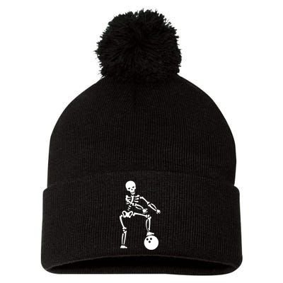 Bowling Ball Floss like A Boss Skeleton Pom Pom 12in Knit Beanie