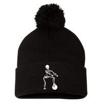 Bowling Ball Floss like A Boss Skeleton Pom Pom 12in Knit Beanie