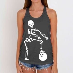 Bowling Ball Floss like A Boss Skeleton Women's Knotted Racerback Tank