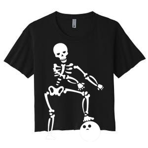 Bowling Ball Floss like A Boss Skeleton Women's Crop Top Tee