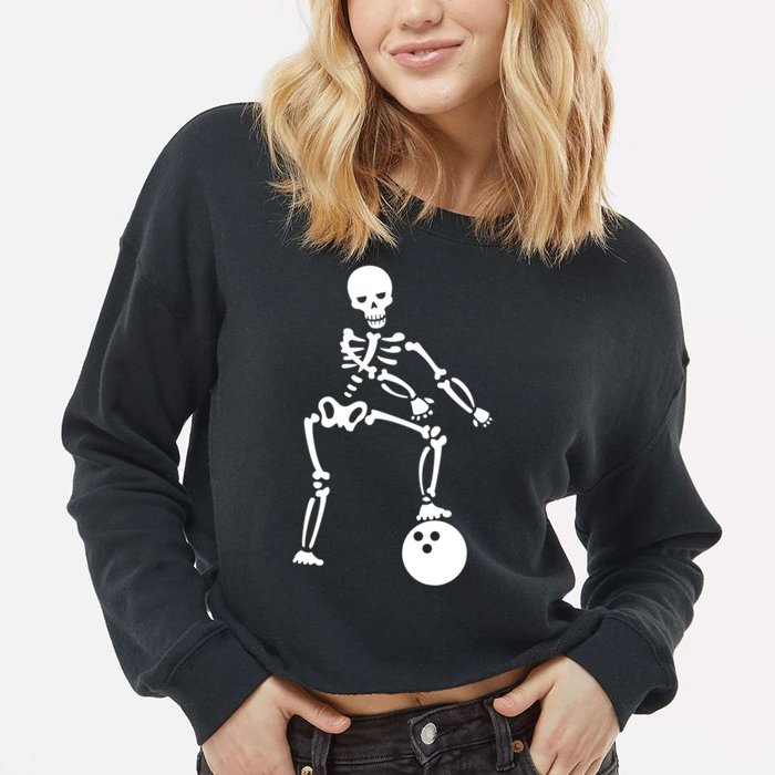 Bowling Ball Floss like A Boss Skeleton Cropped Pullover Crew
