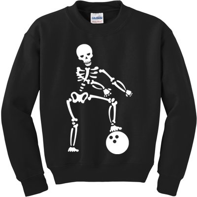 Bowling Ball Floss like A Boss Skeleton Kids Sweatshirt