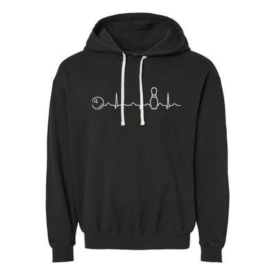 Bowling Lifeline Heartbeat Pulse Garment-Dyed Fleece Hoodie