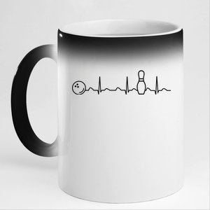 Bowling Lifeline Heartbeat Pulse 11oz Black Color Changing Mug