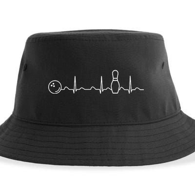 Bowling Lifeline Heartbeat Pulse Sustainable Bucket Hat