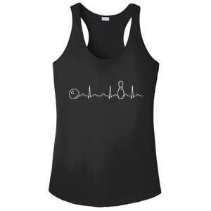 Bowling Lifeline Heartbeat Pulse Ladies PosiCharge Competitor Racerback Tank