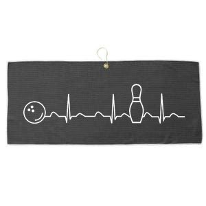 Bowling Lifeline Heartbeat Pulse Large Microfiber Waffle Golf Towel