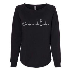 Bowling Lifeline Heartbeat Pulse Womens California Wash Sweatshirt