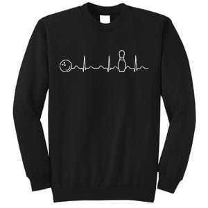 Bowling Lifeline Heartbeat Pulse Tall Sweatshirt