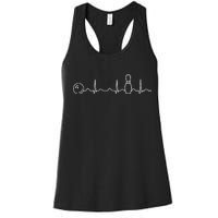 Bowling Lifeline Heartbeat Pulse Women's Racerback Tank