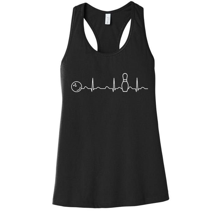 Bowling Lifeline Heartbeat Pulse Women's Racerback Tank