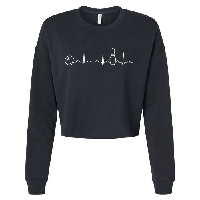 Bowling Lifeline Heartbeat Pulse Cropped Pullover Crew