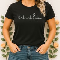Bowling Lifeline Heartbeat Pulse Womens T-Shirt