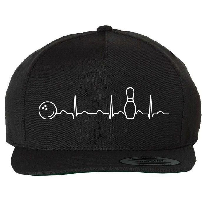 Bowling Lifeline Heartbeat Pulse Wool Snapback Cap