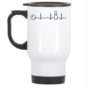 Bowling Lifeline Heartbeat Pulse Stainless Steel Travel Mug