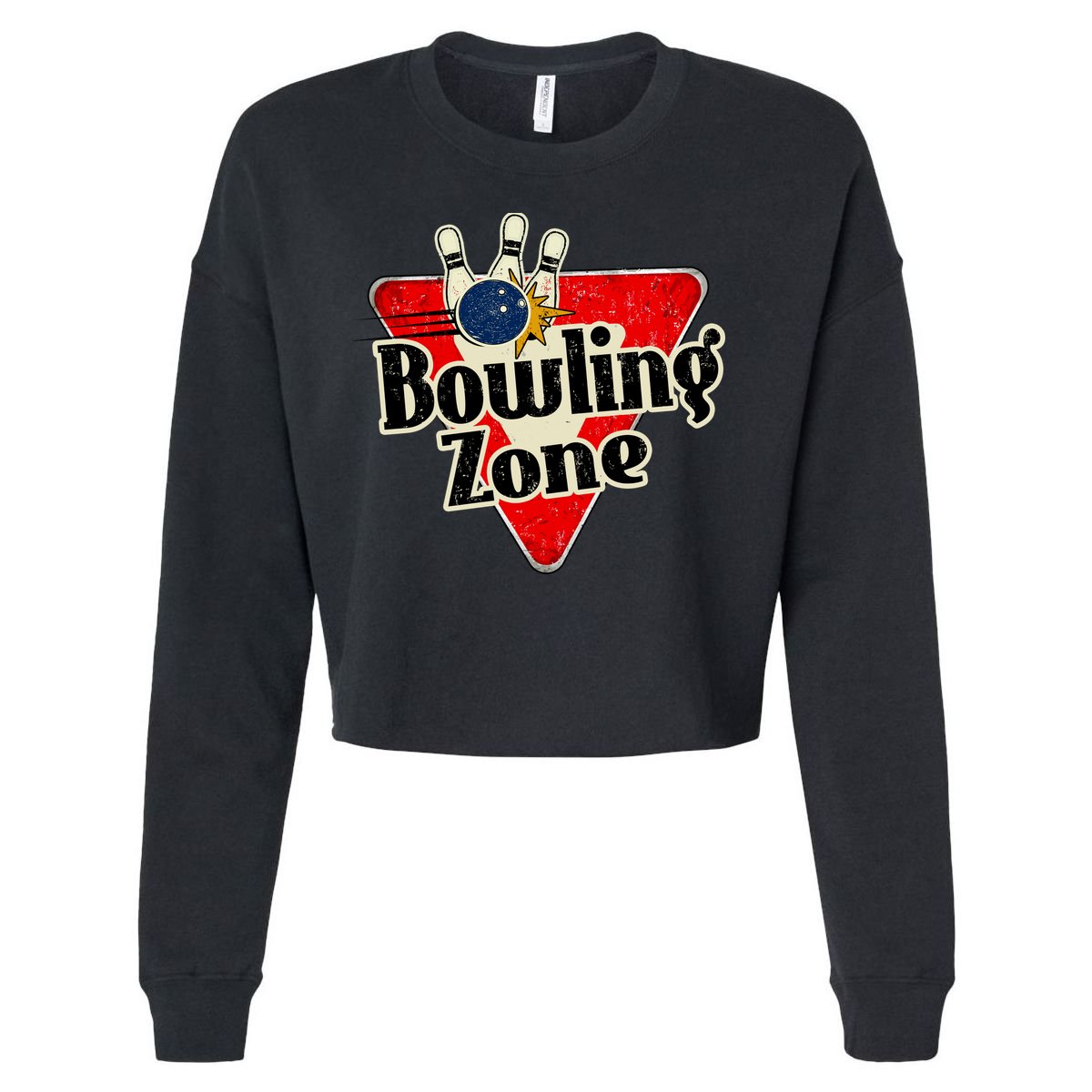 Bowling Zone Vintage Cropped Pullover Crew