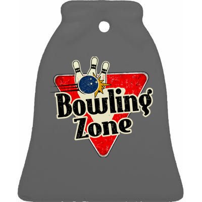 Bowling Zone Vintage Ceramic Bell Ornament