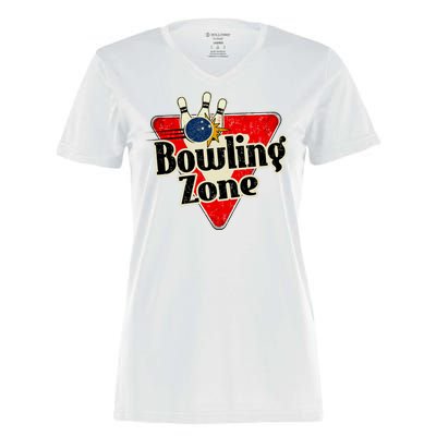 Bowling Zone Vintage Women's Momentum V-Neck T-Shirt