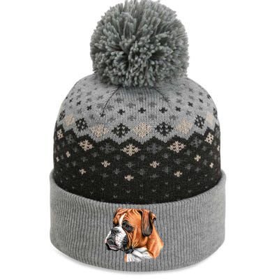 Boxer Face The Baniff Cuffed Pom Beanie