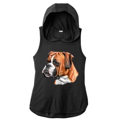 Boxer Face Ladies PosiCharge Tri-Blend Wicking Draft Hoodie Tank