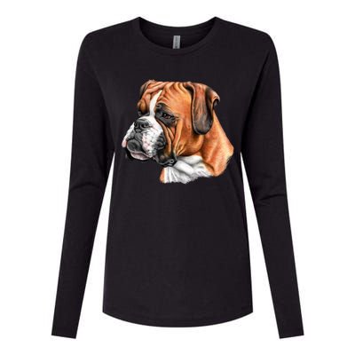 Boxer Face Womens Cotton Relaxed Long Sleeve T-Shirt