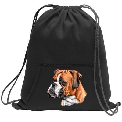 Boxer Face Sweatshirt Cinch Pack Bag