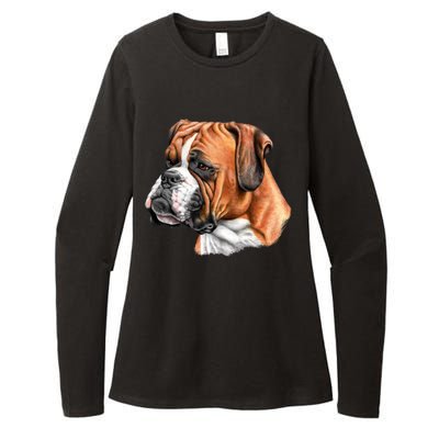 Boxer Face Womens CVC Long Sleeve Shirt