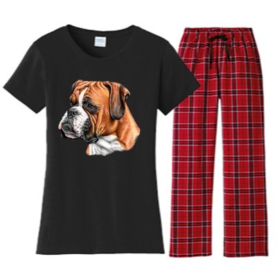 Boxer Face Women's Flannel Pajama Set