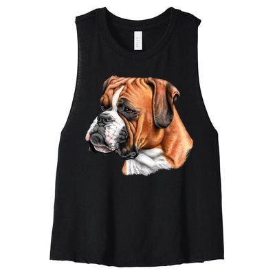 Boxer Face Women's Racerback Cropped Tank