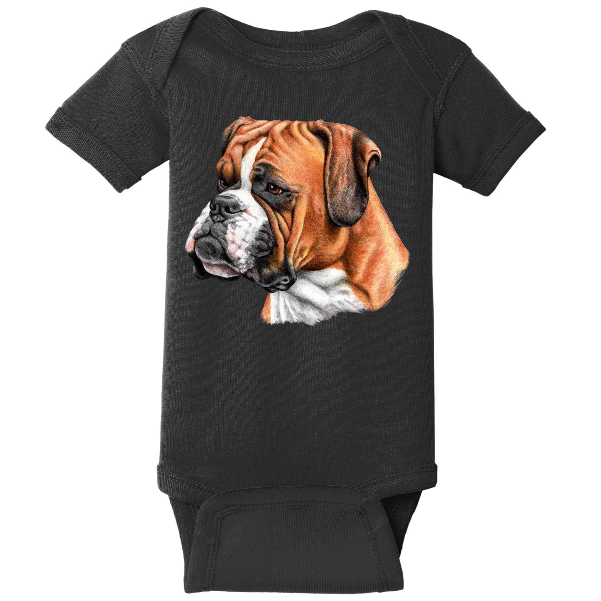 Boxer Face Baby Bodysuit