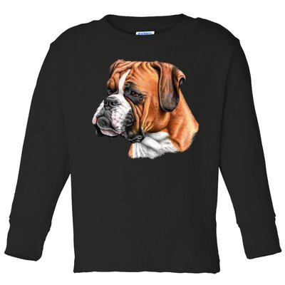 Boxer Face Toddler Long Sleeve Shirt