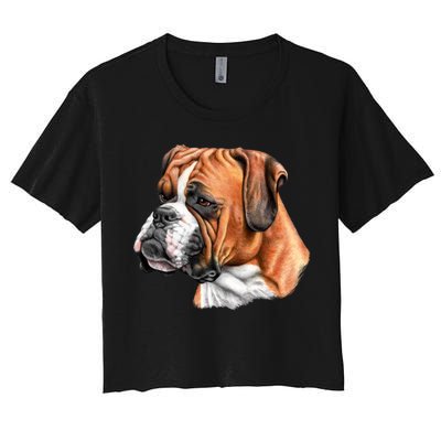 Boxer Face Women's Crop Top Tee