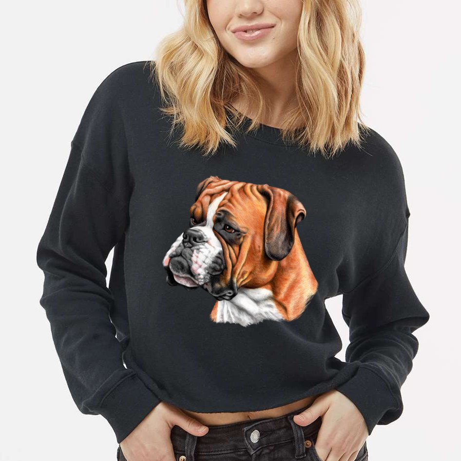 Boxer Face Cropped Pullover Crew