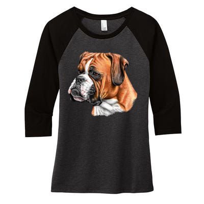 Boxer Face Women's Tri-Blend 3/4-Sleeve Raglan Shirt