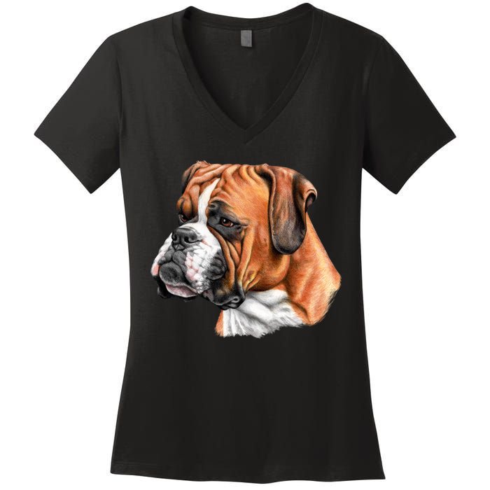 Boxer Face Women's V-Neck T-Shirt