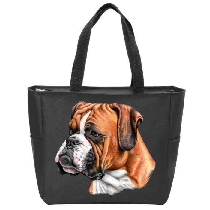 Boxer Face Zip Tote Bag