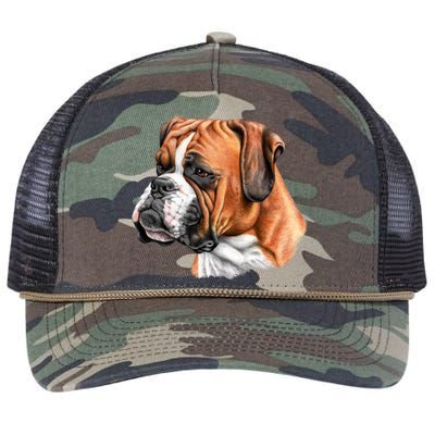 Boxer Face Retro Rope Trucker Hat Cap