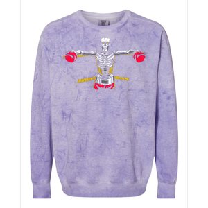 Boxing Skeleton Colorblast Crewneck Sweatshirt