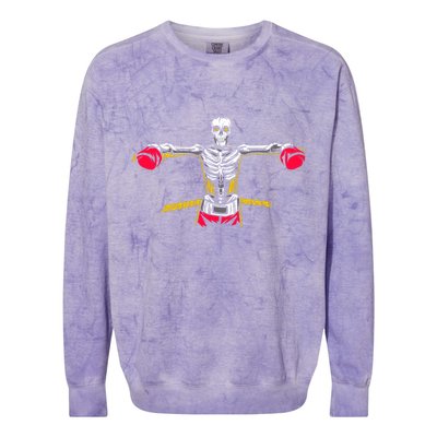 Boxing Skeleton Colorblast Crewneck Sweatshirt
