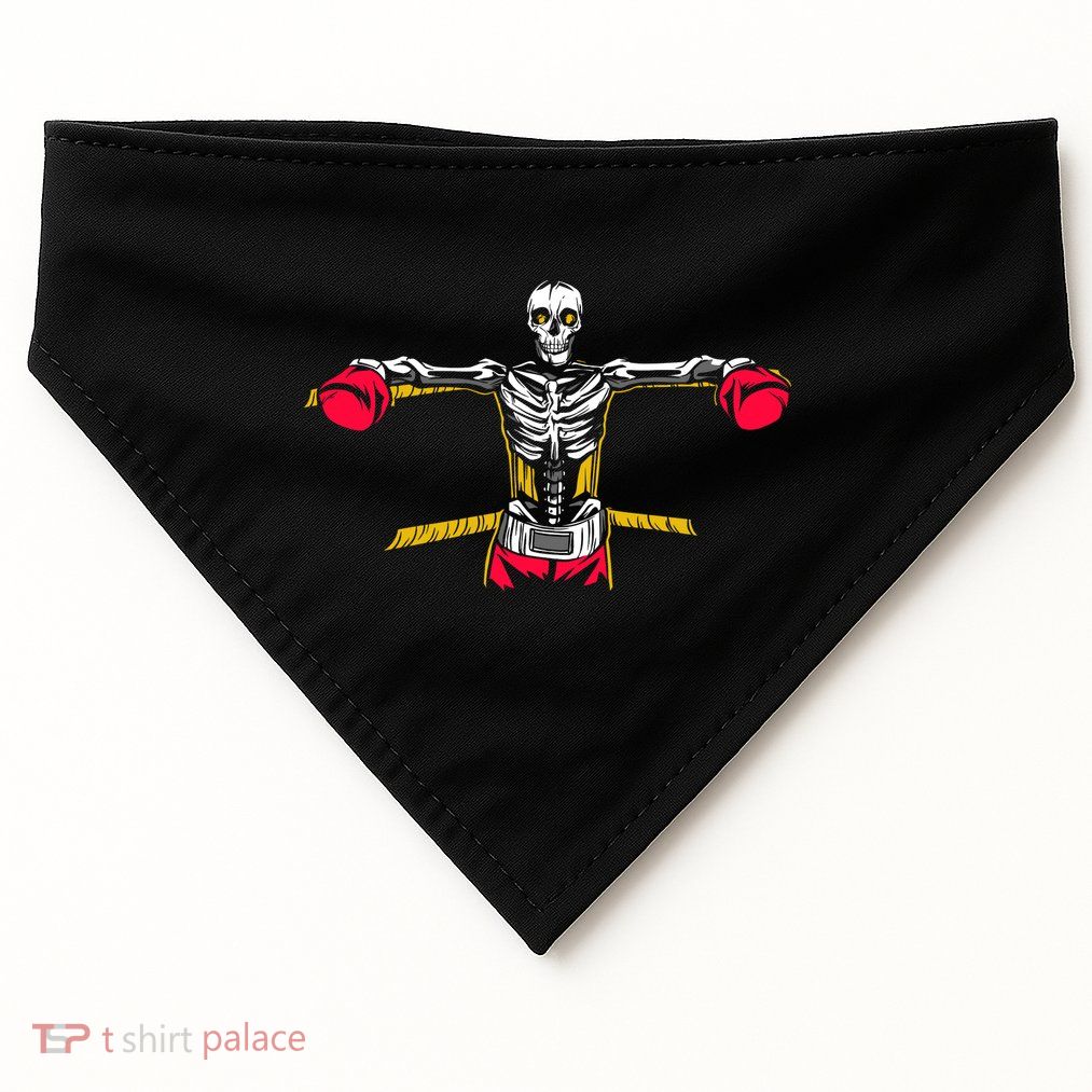 Boxing Skeleton USA-Made Doggie Bandana