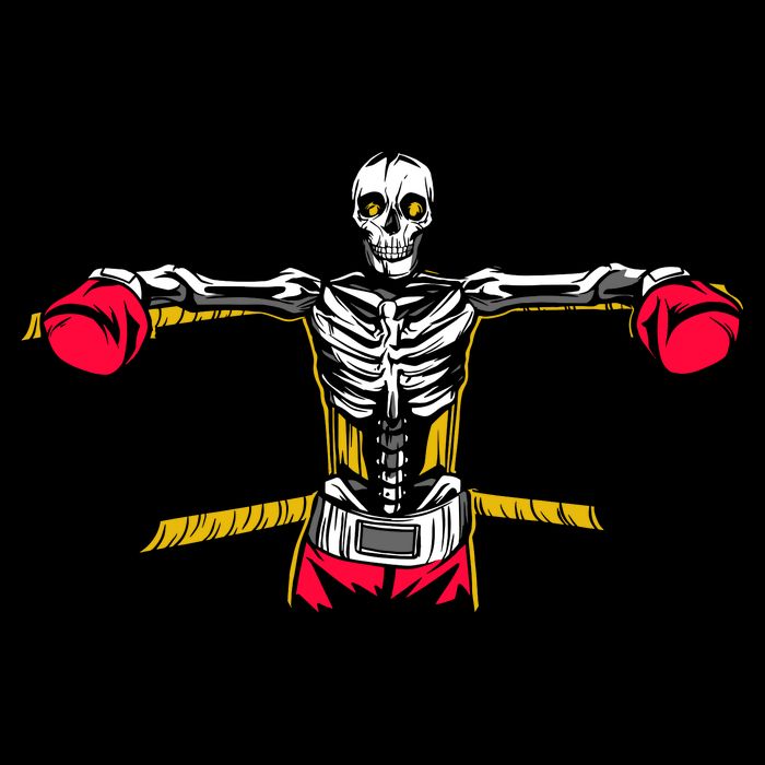 Boxing Skeleton Drawstring Bag