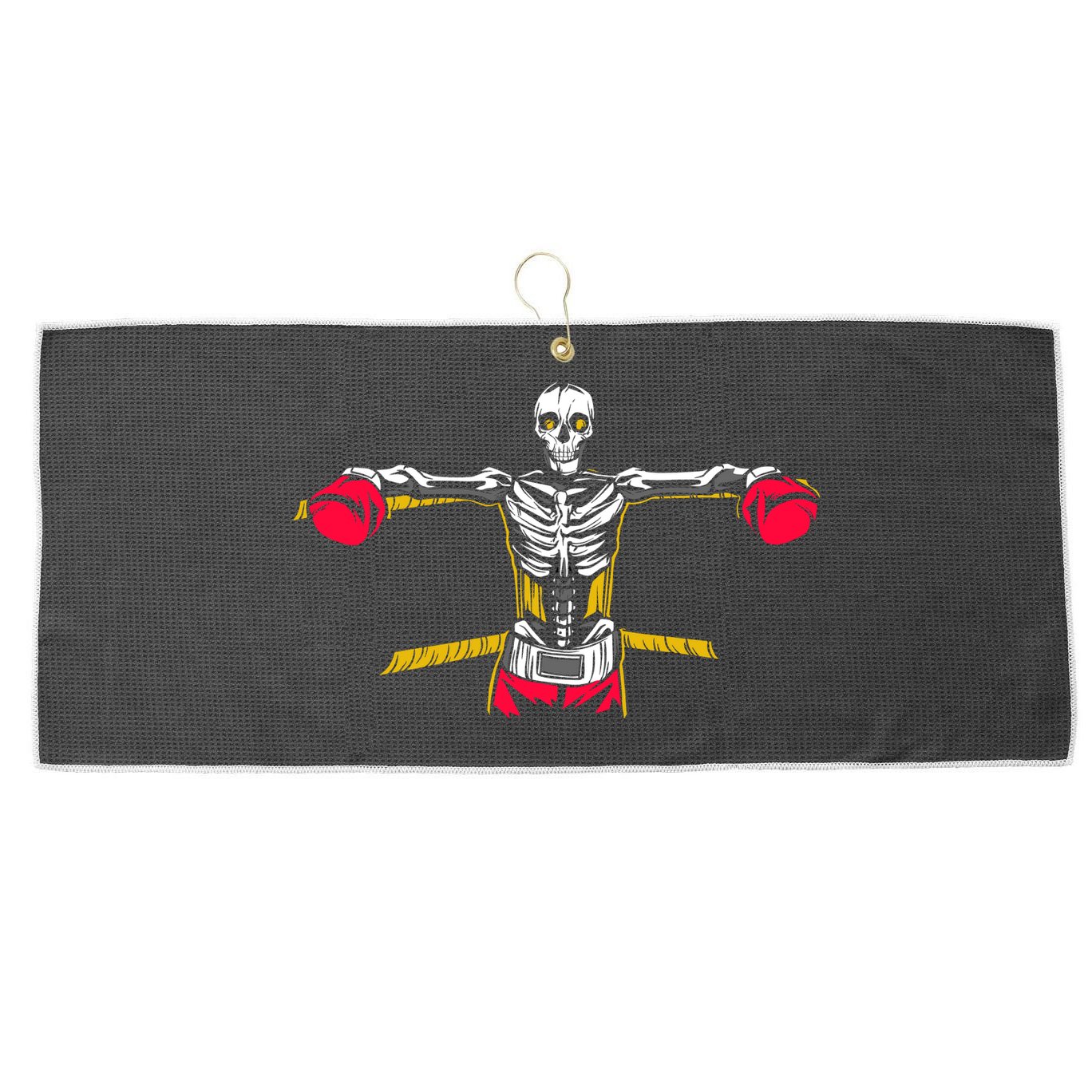Boxing Skeleton Large Microfiber Waffle Golf Towel