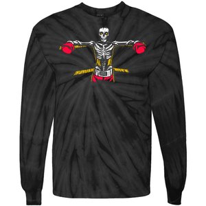 Boxing Skeleton Tie-Dye Long Sleeve Shirt