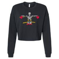Boxing Skeleton Cropped Pullover Crew