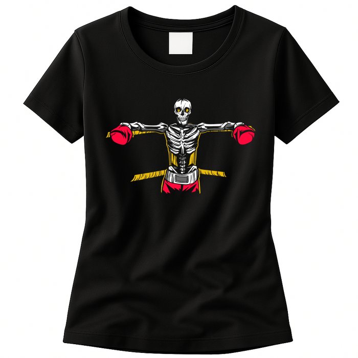 Boxing Skeleton Womens T-Shirt