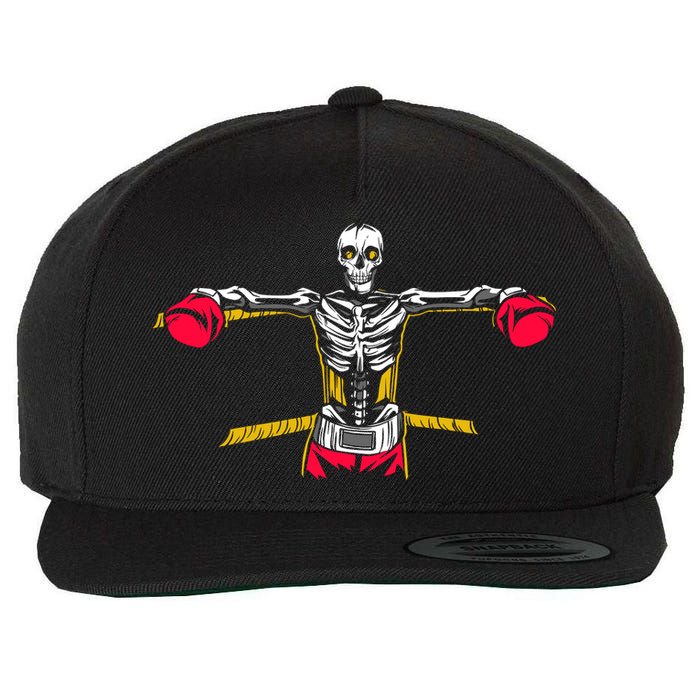 Boxing Skeleton Wool Snapback Cap